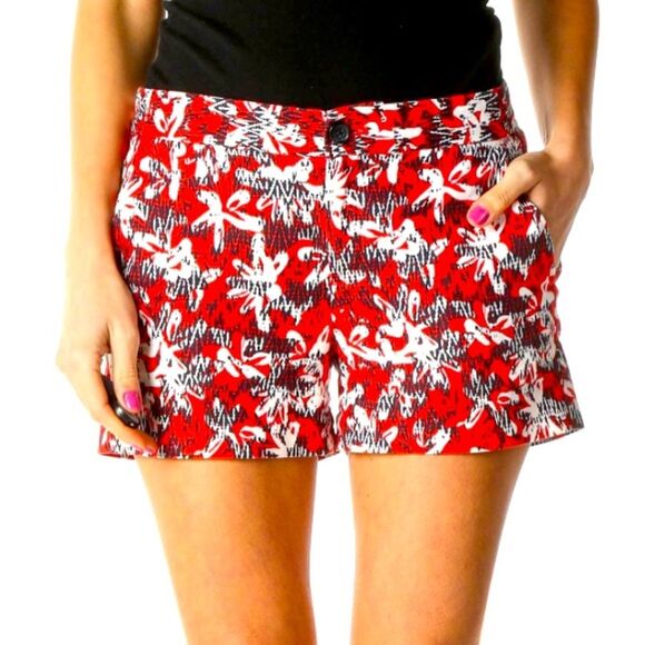 Banana Republic Shorts Women’s 4 Hampton Fit Red Navy - Picture 1 of 6